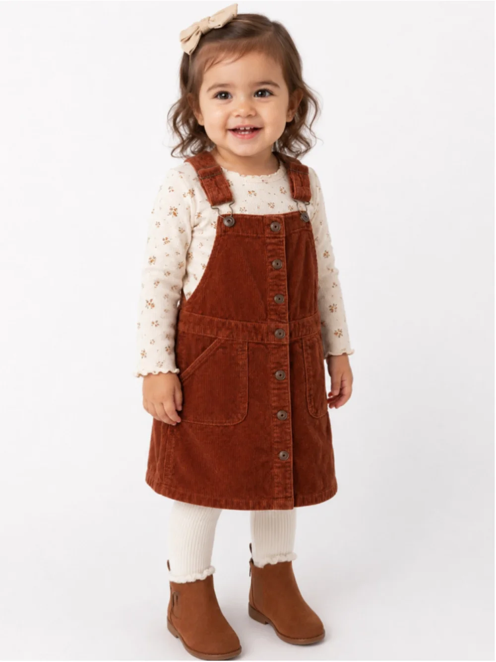 OshKosh B’gosh Chocolate Brown Corduroy Vestbak Jumper – Girls Size 12M